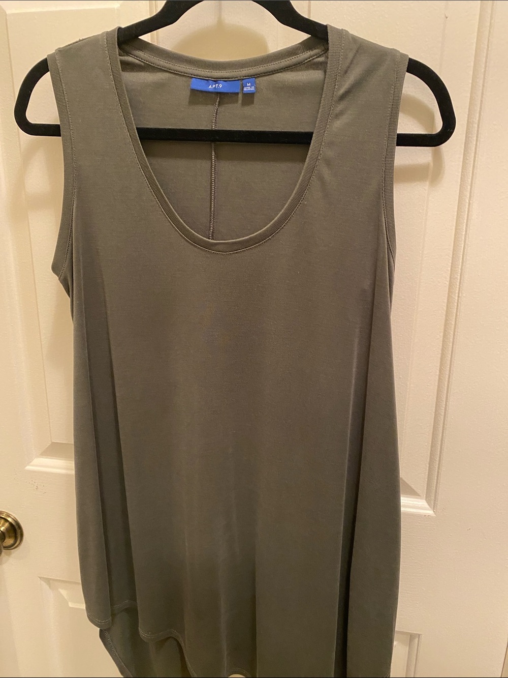 Apt. 9 Olive Scoop Neck Tank Top
